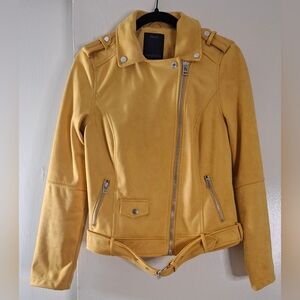 Yessica Faux Suede Moda Women's Yellow Jacket EUR Size 40 (US Size M)